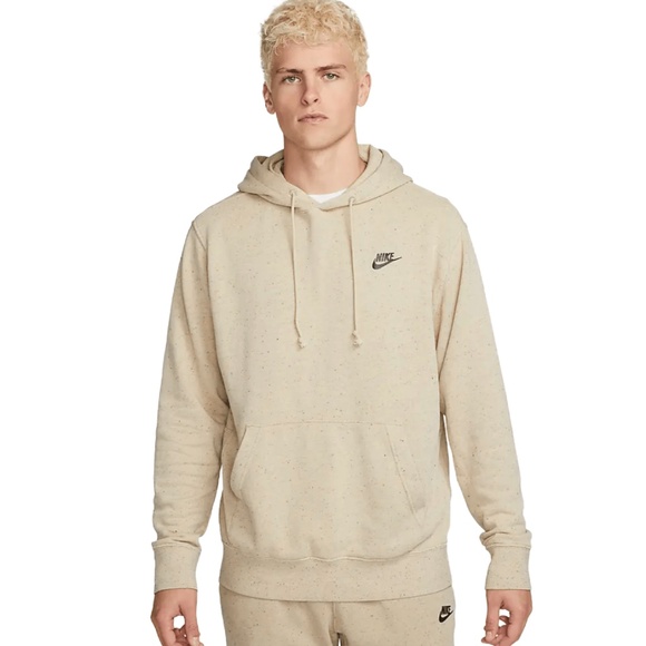 Nike Men's NSW Club+ PO Revival Limestone Fleece Pullover Hoodie - Picture 1 of 5